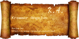 Kremmer Angelus névjegykártya